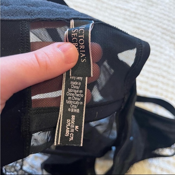 VICTORIAS SECRET Very Sexy Black Mesh Lace Bustier Corset Medium - Picture 5 of 8